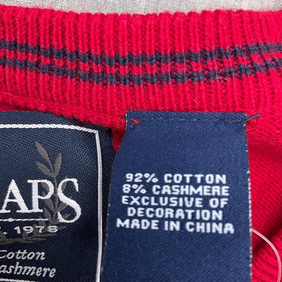 Chaps Ralph Lauren Sweater Men‎ XLarge 46 Red Crest Cotton Cashmere Classic NWT - Picture 6 of 13